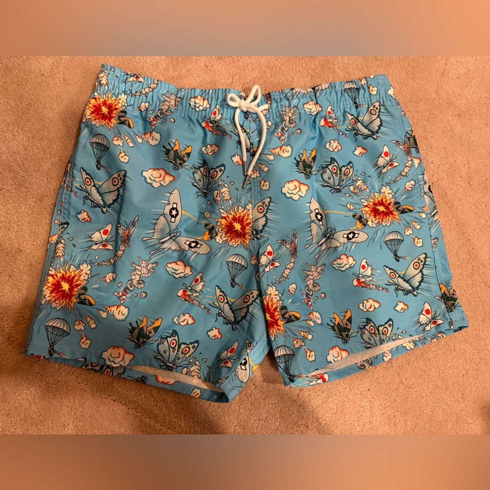 Culprit blue parachute and butterfly jet Swim Shorts